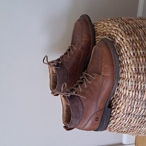 Born Mens Brown Leather Desert Boots Lace‎ Up Padded Ankle Sz. 12